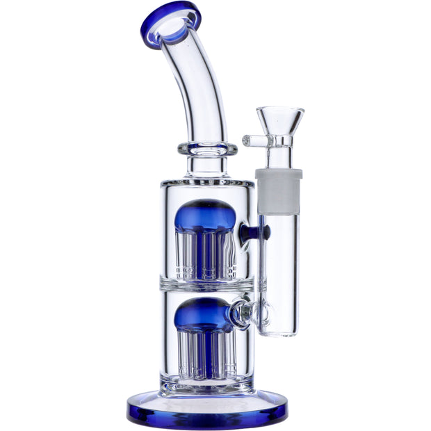 11" Bent Neck Double Tree Perc Water Pipe