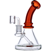 7" Mini Bent Neck Waterpipe - Amber