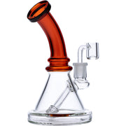 7" Mini Bent Neck Waterpipe - Amber