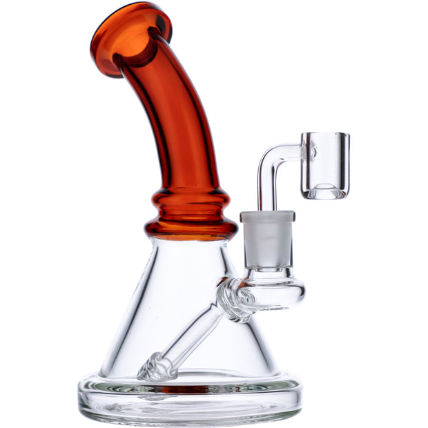 7" Mini Bent Neck Waterpipe - Amber