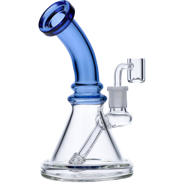 7" Mini Bent Neck Waterpipe - Blue