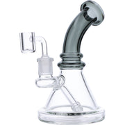 7" Mini Bent Neck Waterpipe - Transparent Black