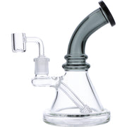 7" Mini Bent Neck Waterpipe - Transparent Black