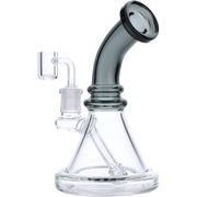 7" Mini Bent Neck Waterpipe - Transparent Black