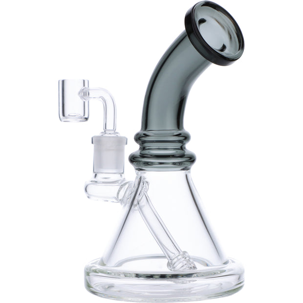 7" Mini Bent Neck Waterpipe - Transparent Black