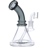 7" Mini Bent Neck Waterpipe - Transparent Black