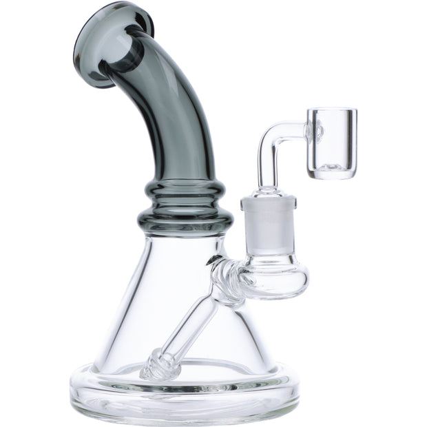 7" Mini Bent Neck Waterpipe - Transparent Black