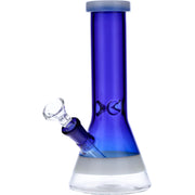 Beaker Water Pipe w/White Rings-Blue-8in