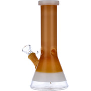 Beaker Water Pipe w/White Rings-Topaz-8in