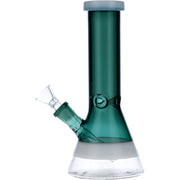 Beaker Water Pipe w/White Rings-Teal-8in