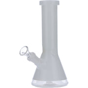 Beaker Water Pipe w/White Rings-Black-8in