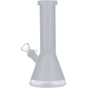 Beaker Water Pipe w/White Rings-Black-8in