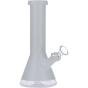 Beaker Water Pipe w/White Rings-Black-8in