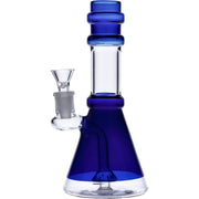 Water Pipe w/Transparent Neck w/Bowl & Quartz -Dark Blue-8in