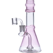 Water Pipe w/Transparent Neck w/Bowl & Quartz-Transparent Pink-8in