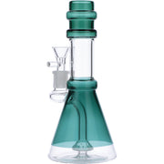 Water Pipe w/Transparent Neck w/Bowl & Quartz-Teal-8in