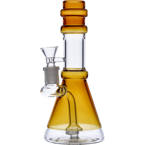 Water Pipe w/Transparent Neck w/Bowl & Quartz-Yellow-8in