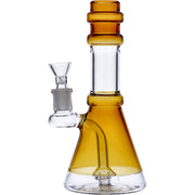 Water Pipe w/Transparent Neck w/Bowl & Quartz-Yellow-8in