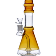 Water Pipe w/Transparent Neck w/Bowl & Quartz-Yellow-8in