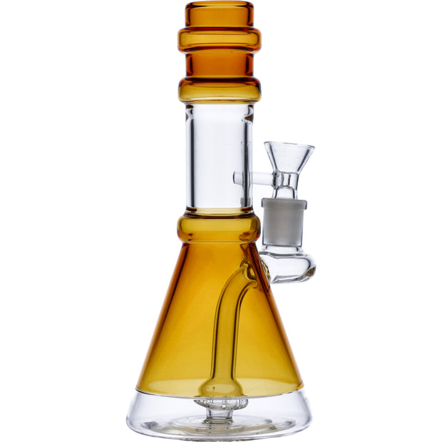 Water Pipe w/Transparent Neck w/Bowl & Quartz-Yellow-8in