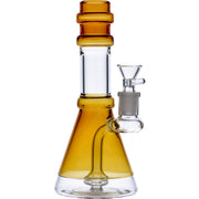 Water Pipe w/Transparent Neck w/Bowl & Quartz-Yellow-8in