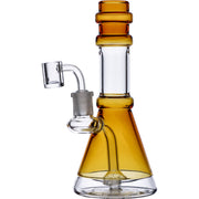 Water Pipe w/Transparent Neck w/Bowl & Quartz-Yellow-8in