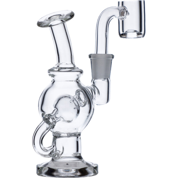 Bent Neck Water Pipe w/Quartz Mini-Clear-5in(RCL-S-J01)