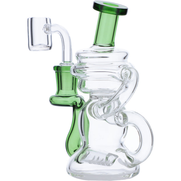 Water Pipe w/Quartz-Green-5in(RCL-S-J04G)