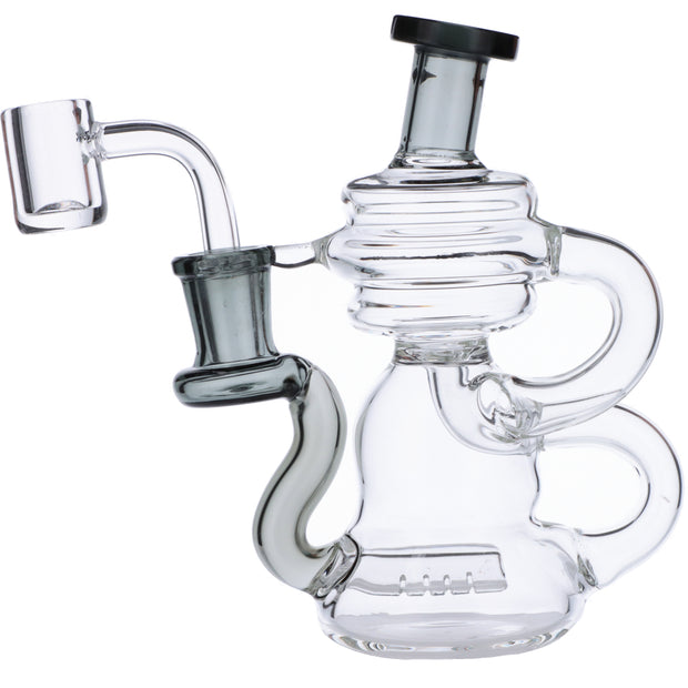 Water Pipe w/Quartz-Transparent Black-5in(RCL-S-J04SK)