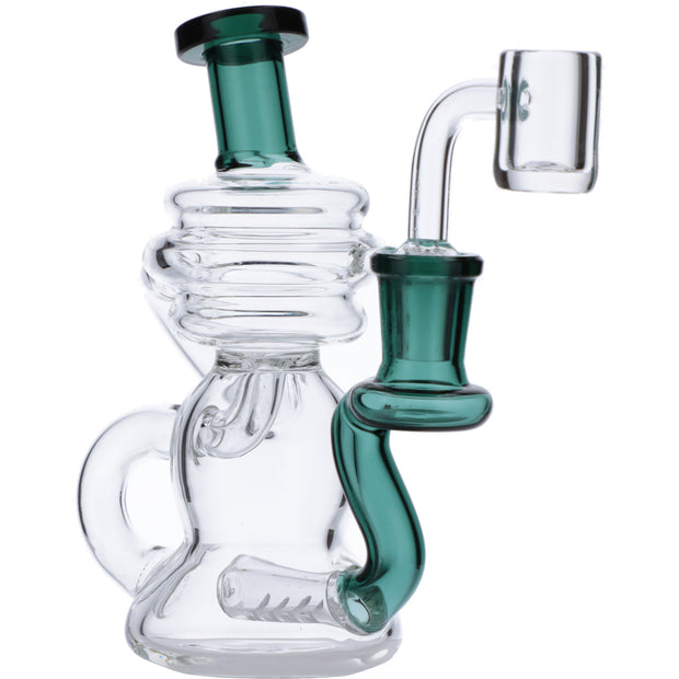 Water Pipe w/Quartz-Teal-5in(RCL-S-J04T)
