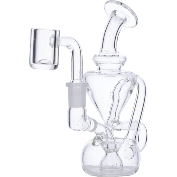 Dab Rig Water Pipe Mini w/Quartz-Clear-5in(RCL-S-J05)