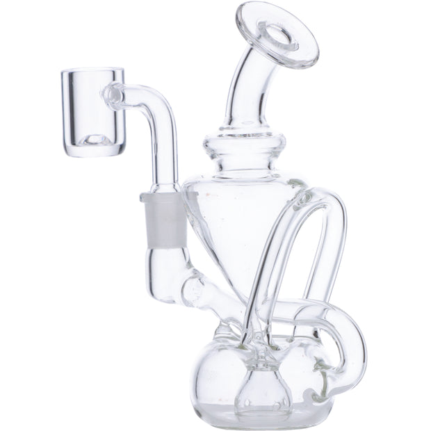 Dab Rig Water Pipe Mini w/Quartz-Clear-5in(RCL-S-J05)