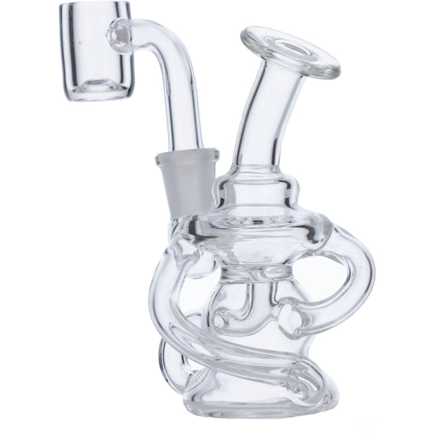 Dab Rig Water Pipe Mini w/Quartz -Clear-4in(RCL-S-J06)