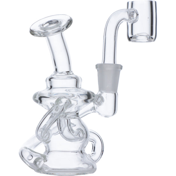 Dab Rig Water Pipe Mini w/Quartz -Clear-4in(RCL-S-J06)