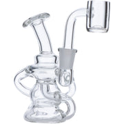 Dab Rig Water Pipe Mini w/Quartz -Clear-4in(RCL-S-J06)