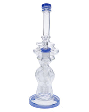 Bent Neck Water Pipe w/Bowl & Quartz-Milky Blue(RCL-L-H02MB)