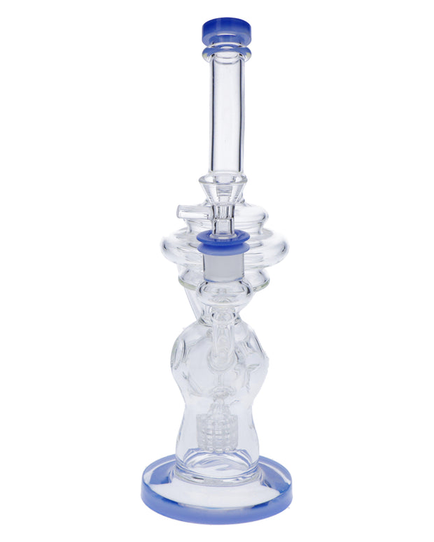 Bent Neck Water Pipe w/Bowl & Quartz-Milky Blue(RCL-L-H02MB)