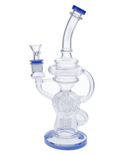 Bent Neck Water Pipe w/Bowl & Quartz-Milky Blue(RCL-L-H02MB)