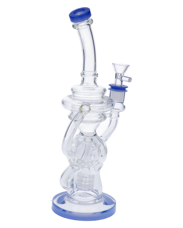 Bent Neck Water Pipe w/Bowl & Quartz-Milky Blue(RCL-L-H02MB)