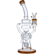 Bent Neck Water Pipe w/Bowl & Quartz-Topaz(RCL-L-H02TZ)