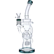 Bent Neck Water Pipe w/Bowl & Quartz-Teal(RCL-L-H02T)