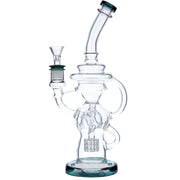 Bent Neck Water Pipe w/Bowl & Quartz-Teal(RCL-L-H02T)