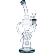 Bent Neck Water Pipe w/Bowl & Quartz-Teal(RCL-L-H02T)