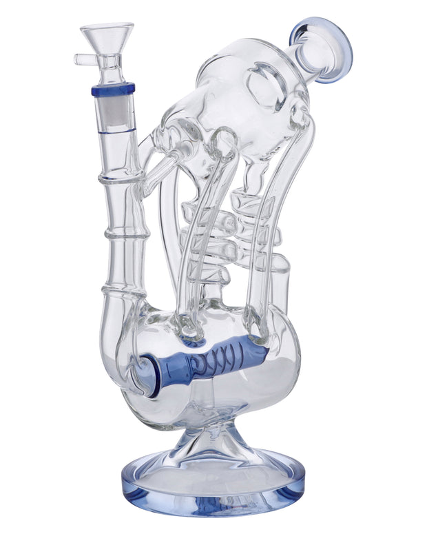 Bent Neck Water Pipe w/Bowl & Quartz-Blue(RCL-L-L01B)