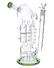 Bent Neck Water Pipe w/Matrix Perc-Green-13 in(RCL-L-B01G)