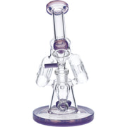 7" Hourglass Base Water Pipe - Milky Purple