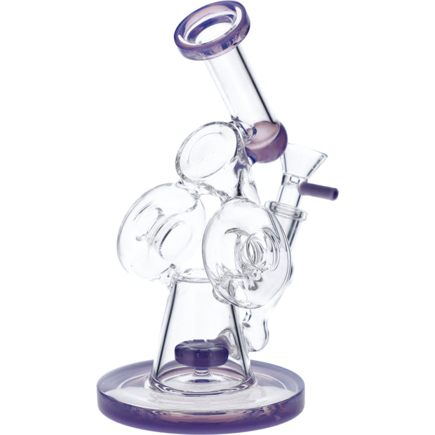 7" Hourglass Base Water Pipe - Milky Purple