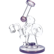 7" Hourglass Base Water Pipe - Milky Purple