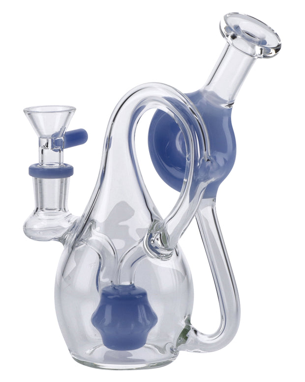 7" Milky Blue Mini Recycler Water Pipe