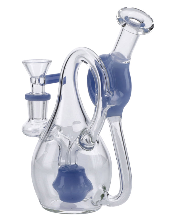 7" Milky Blue Mini Recycler Water Pipe